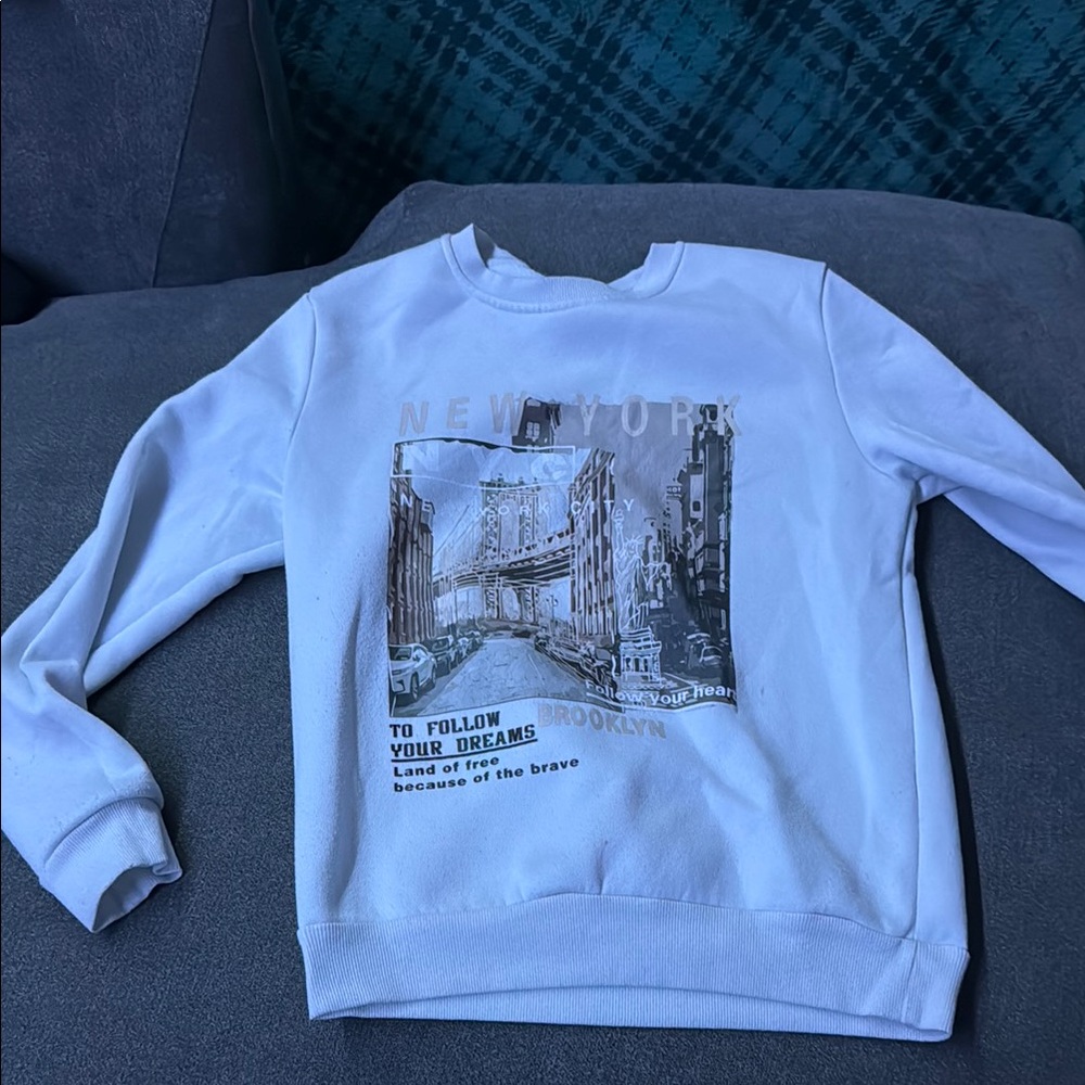 White Graphic Men's Sweater